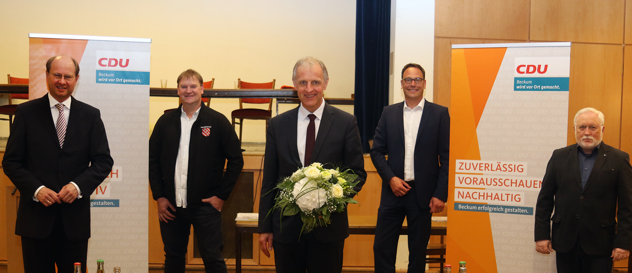 CDU Vorstandsmitglieder (v.l.) Dr. Gericke, Burkhard Dierkes (OU Neubeckum), Dr. Strothmann, Markus Höner (Vorsitzender Stadtverband) Rudolf Goriss (OU Beckum)