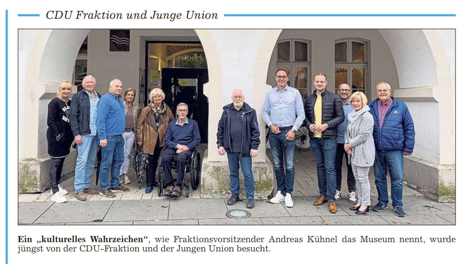Mitglieder der CDU und JU vor dem Stadtmuseum Beckum